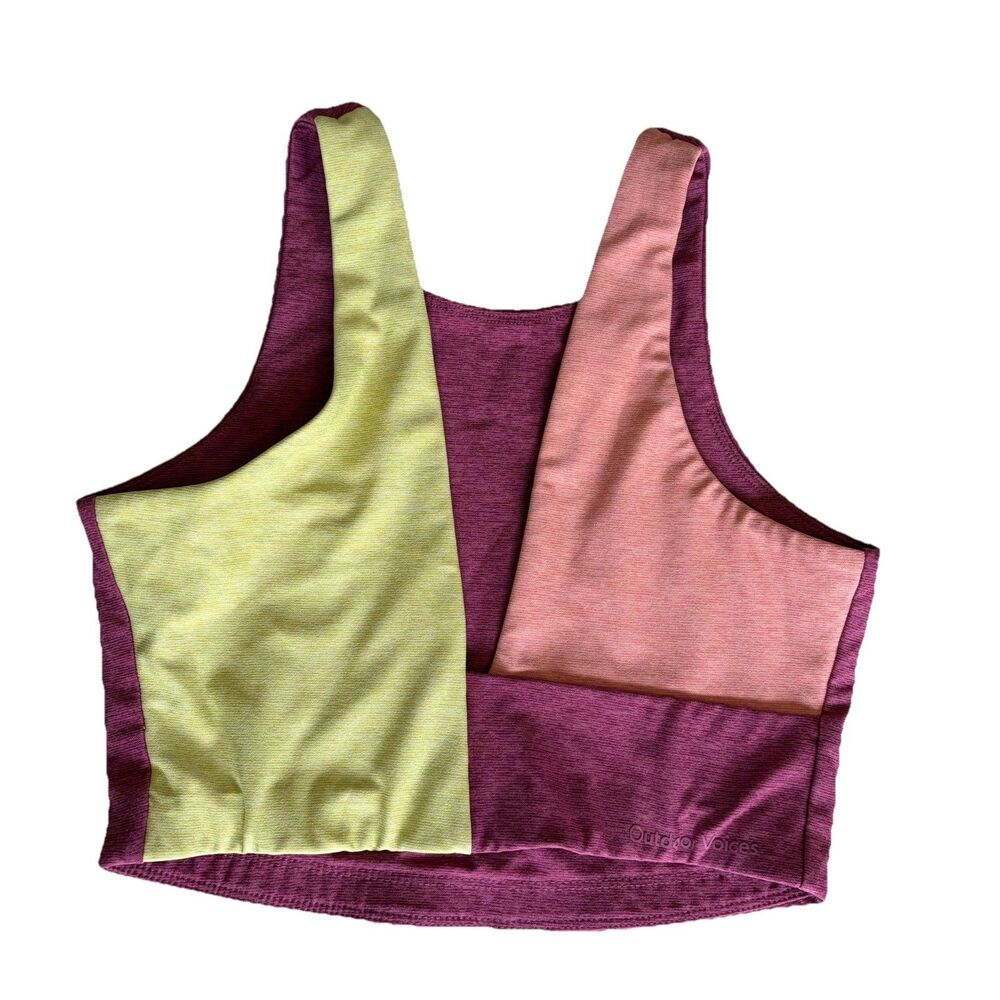 Outdoor Voices Sports Bra Women Small Multi Color Colorblock TechSweat Crop Top